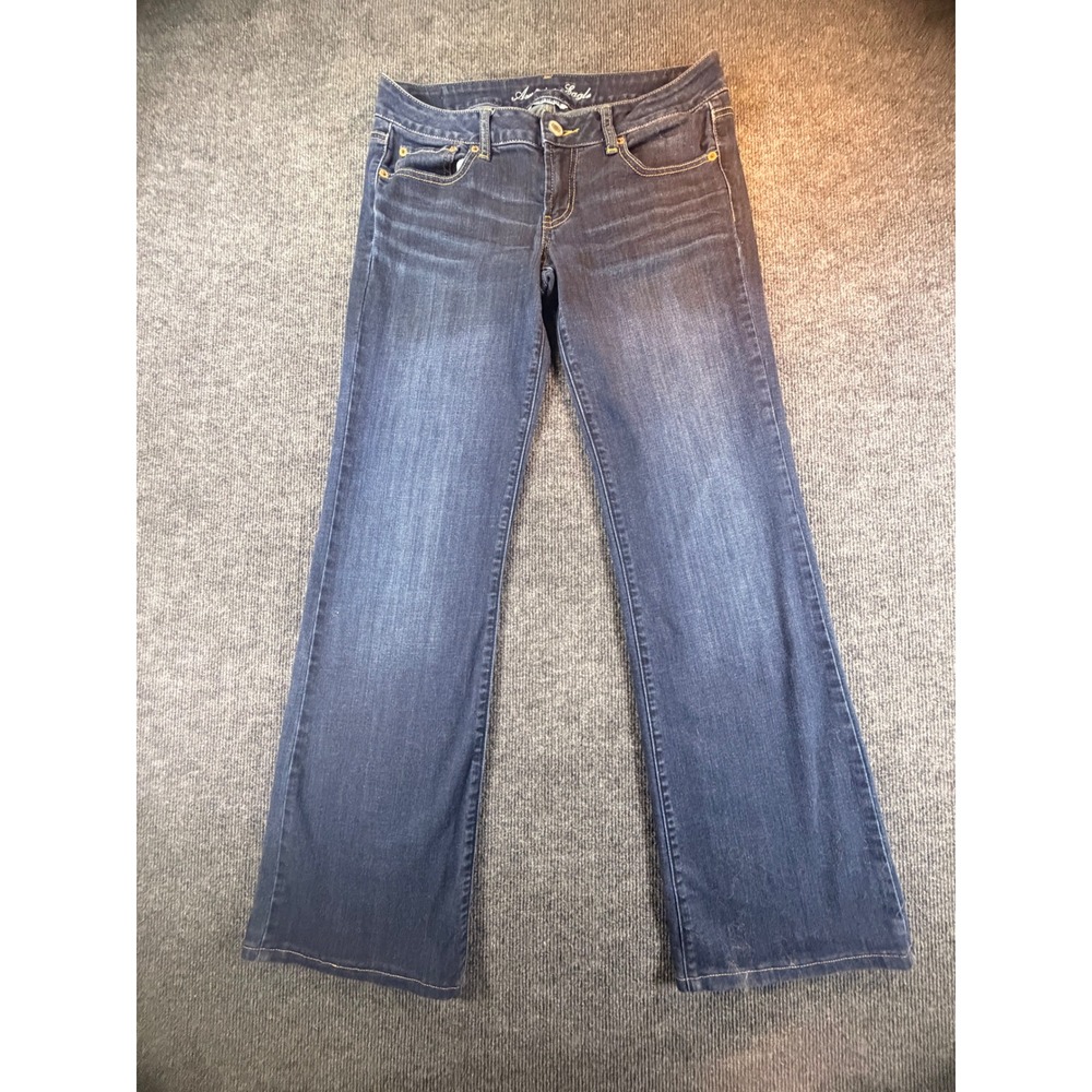 American Eagle Super Stretch Bootcut Jeans Dark Wash Womens 8 Long 2712